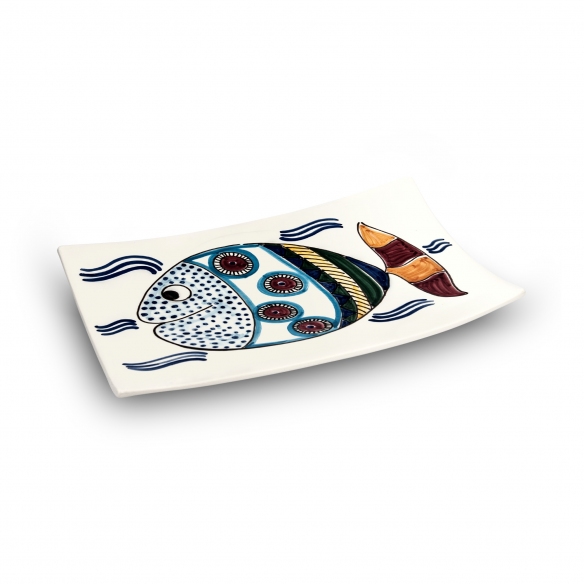 Improntabarre Pesce Cerchi rectangular plate