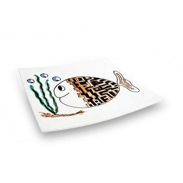 Improntabarre Pesce Labirinto rectangular plate