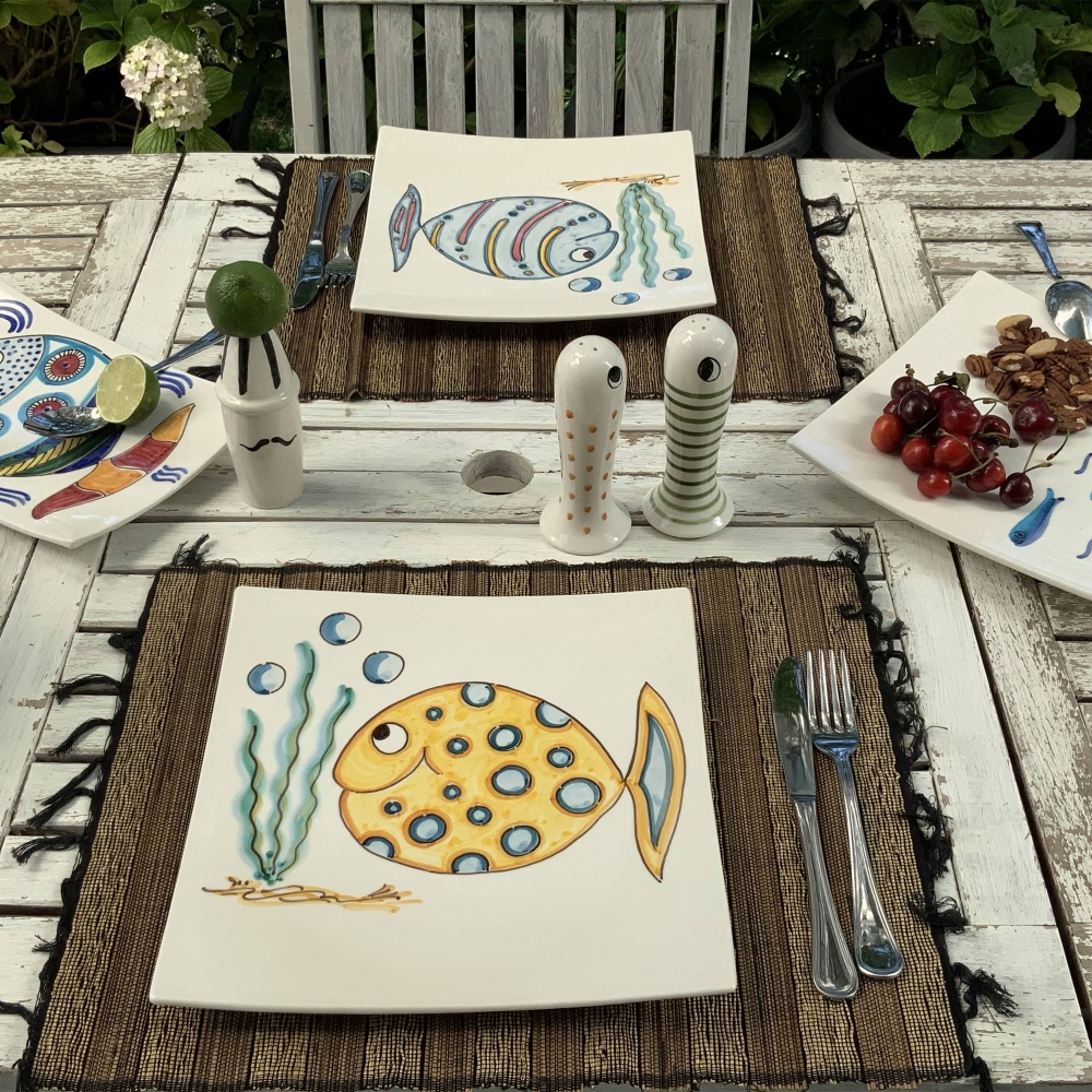 Improntabarre Pesce Palla rectangular plate