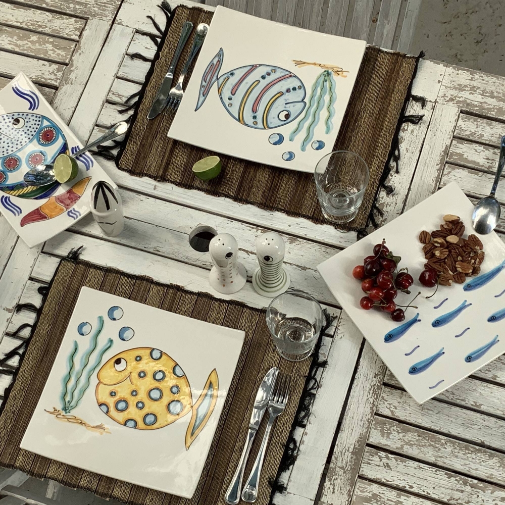 Improntabarre Pesce Palla rectangular plate