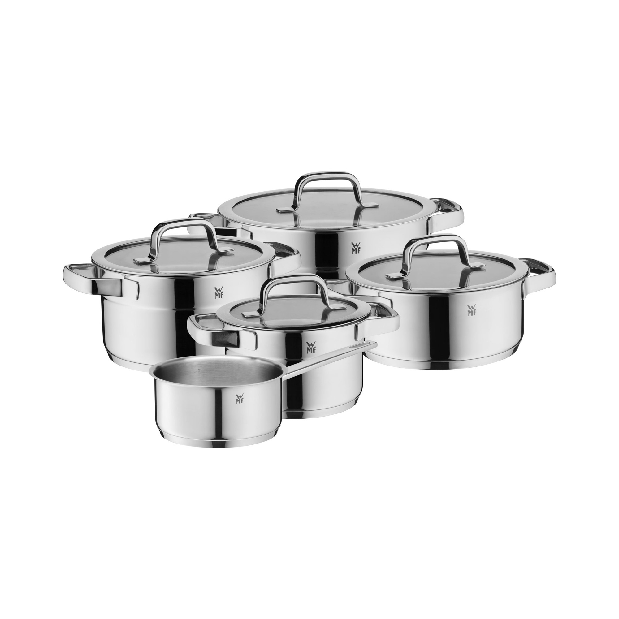 Batteria Di Pentole Fissler Korfu 5 Pezzi | Acciaio Inox | Per Tutti I Piani Cottura | Coperchi In Vetro - Foto 9