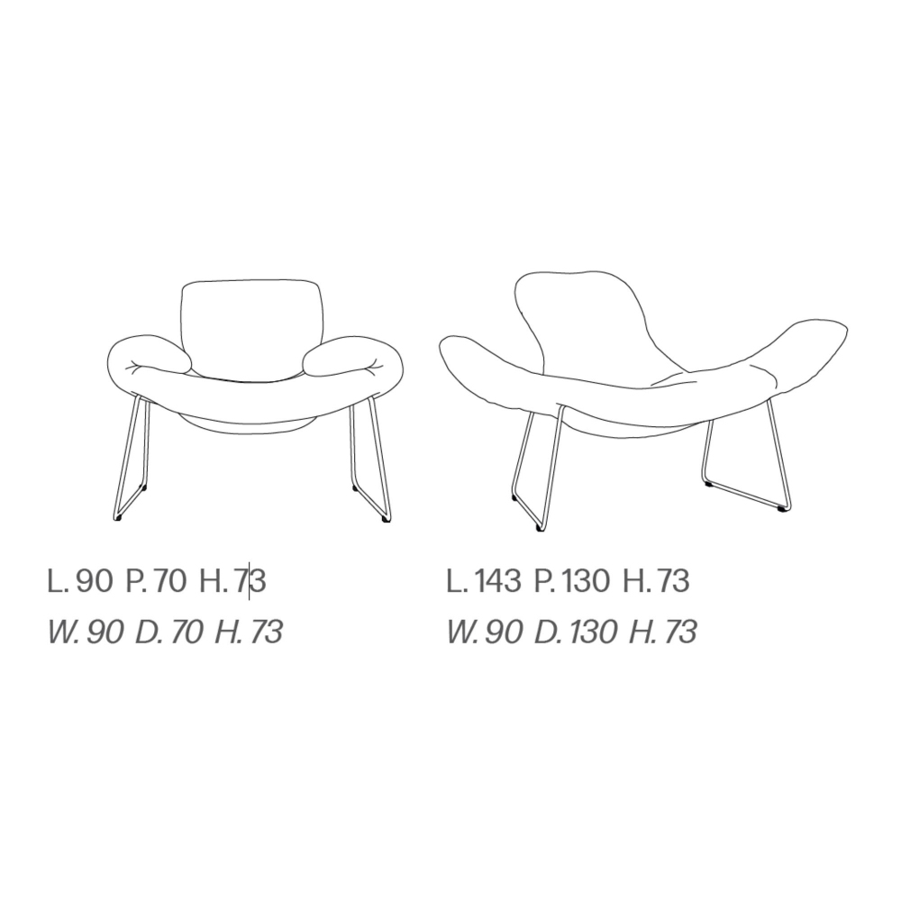 Driade Cocky Armchair - Black Painted Steel Base