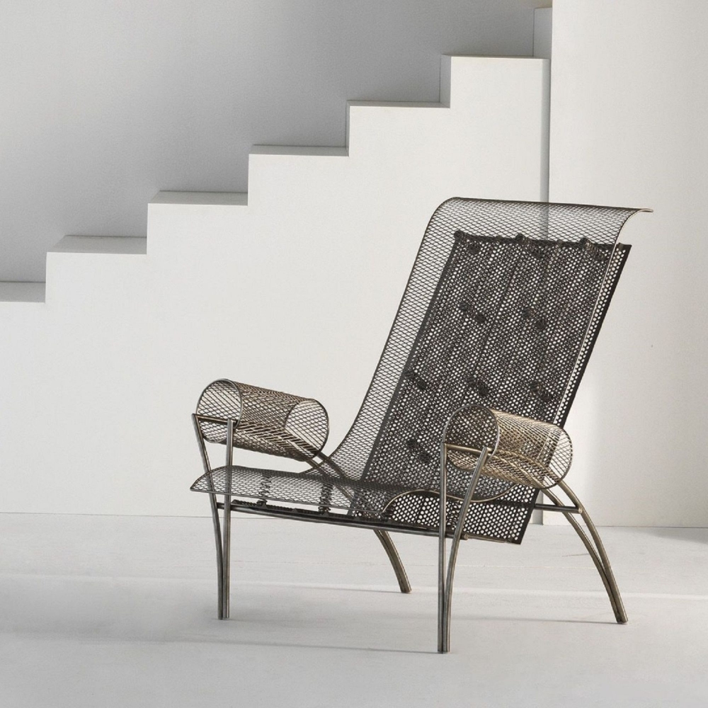 Driade Poltrona Suki In Tubo Di Acciaio Inox Satinato