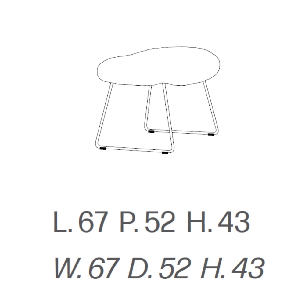 Driade Pouf Cocky - Struttura acciaio cromato