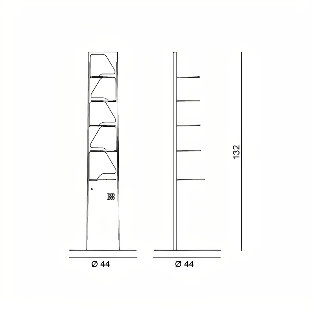 BBB Italia Libreria autoportante Neanderthal cm. 132