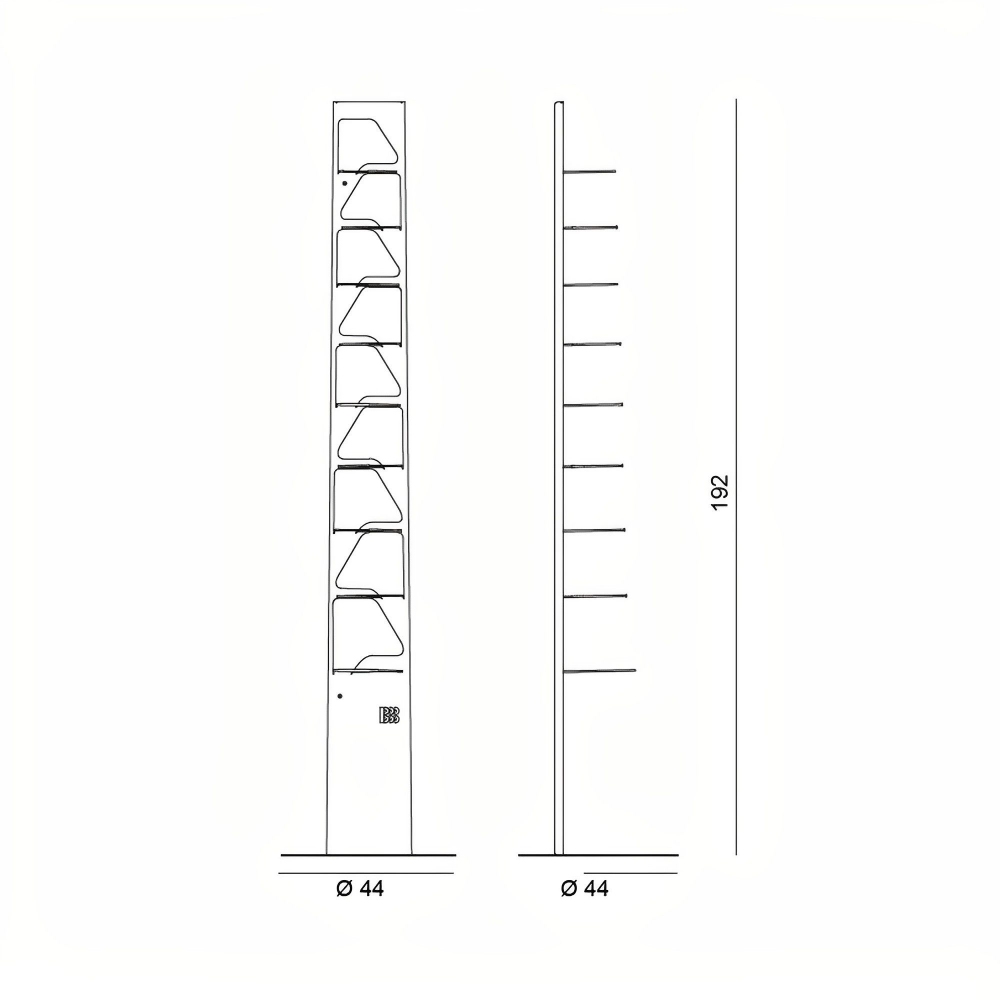 BBB Italia Libreria autoportante Neanderthal cm. 192