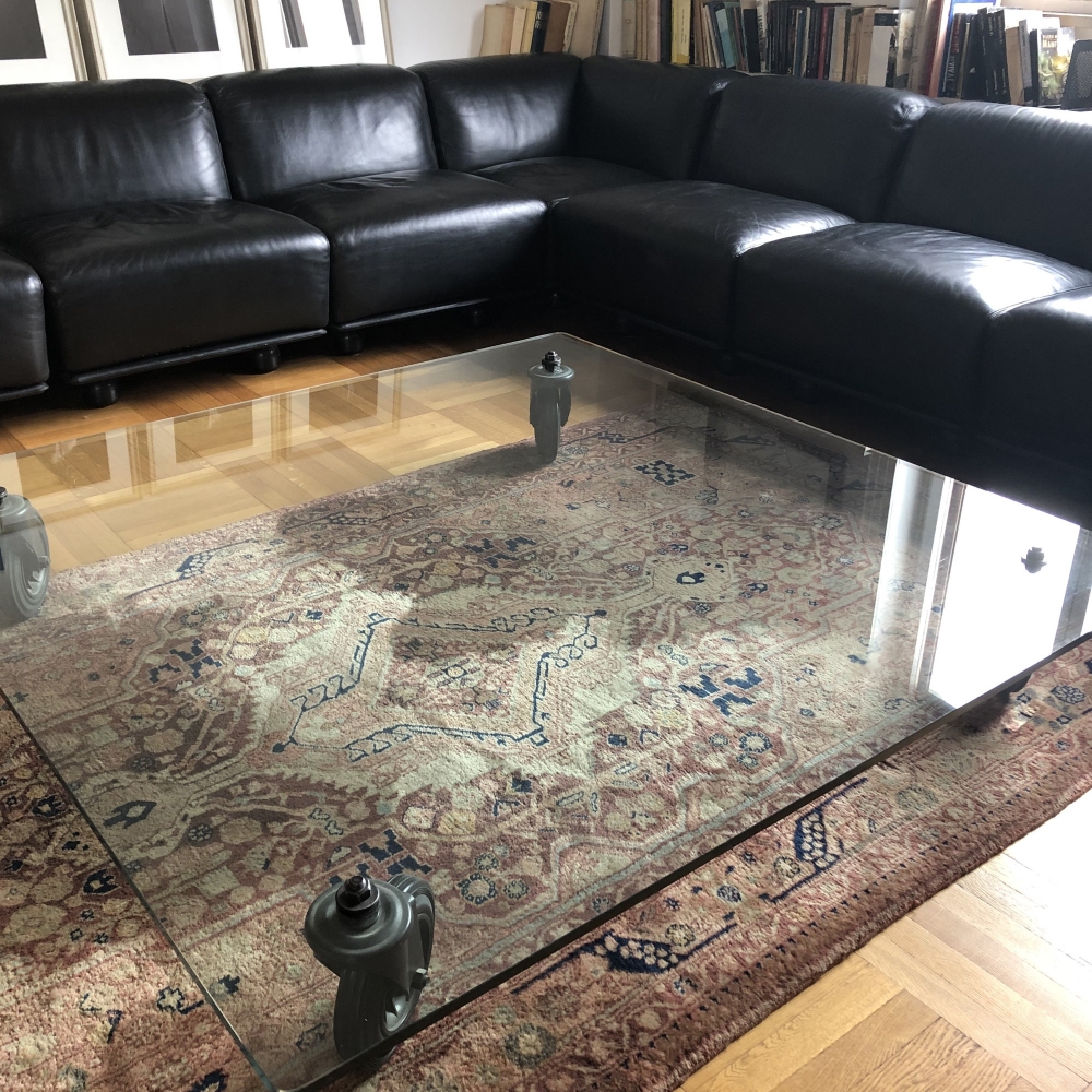 Fontana Arte Tavolo Con Ruote cm. 110x110