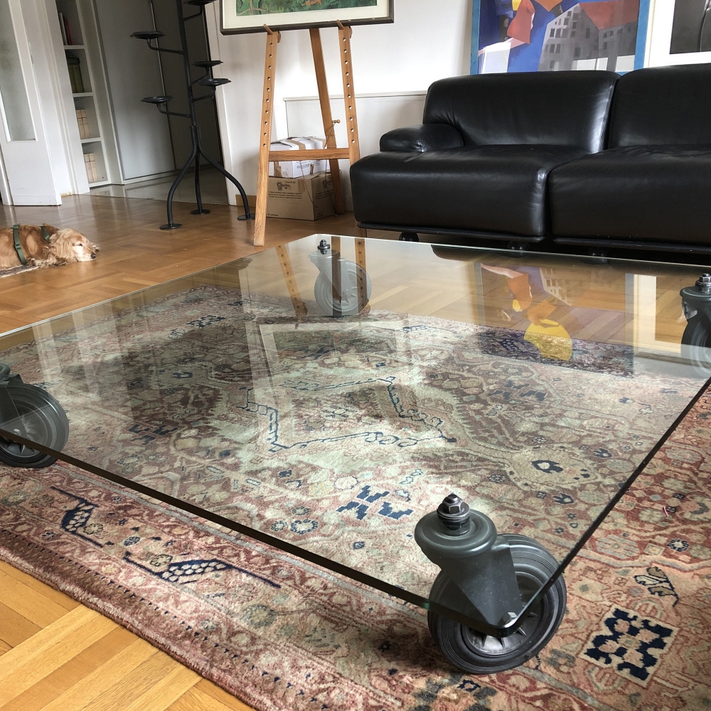 Fontana Arte Coffee table with wheels 110x110 cm