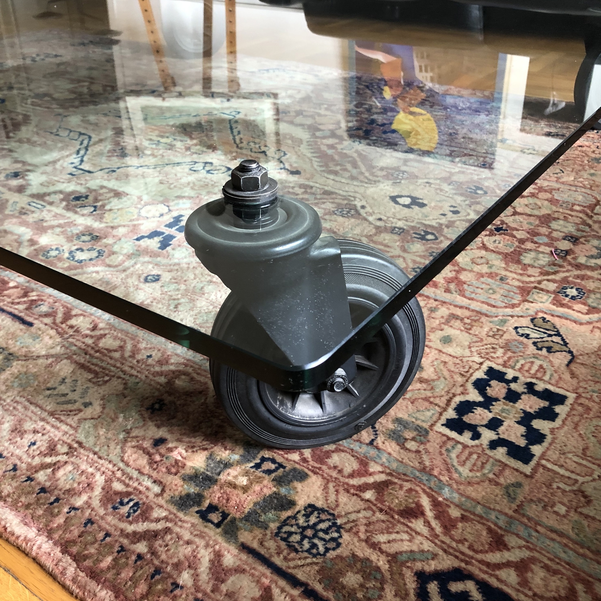 AB Tools Supporto Per Ala A Rullo Per Rimorchio Barca, Con Ruote Antitraccia E Morsetti, Rotelle Oscillanti Diametro 155mm, Larghezza 36cm