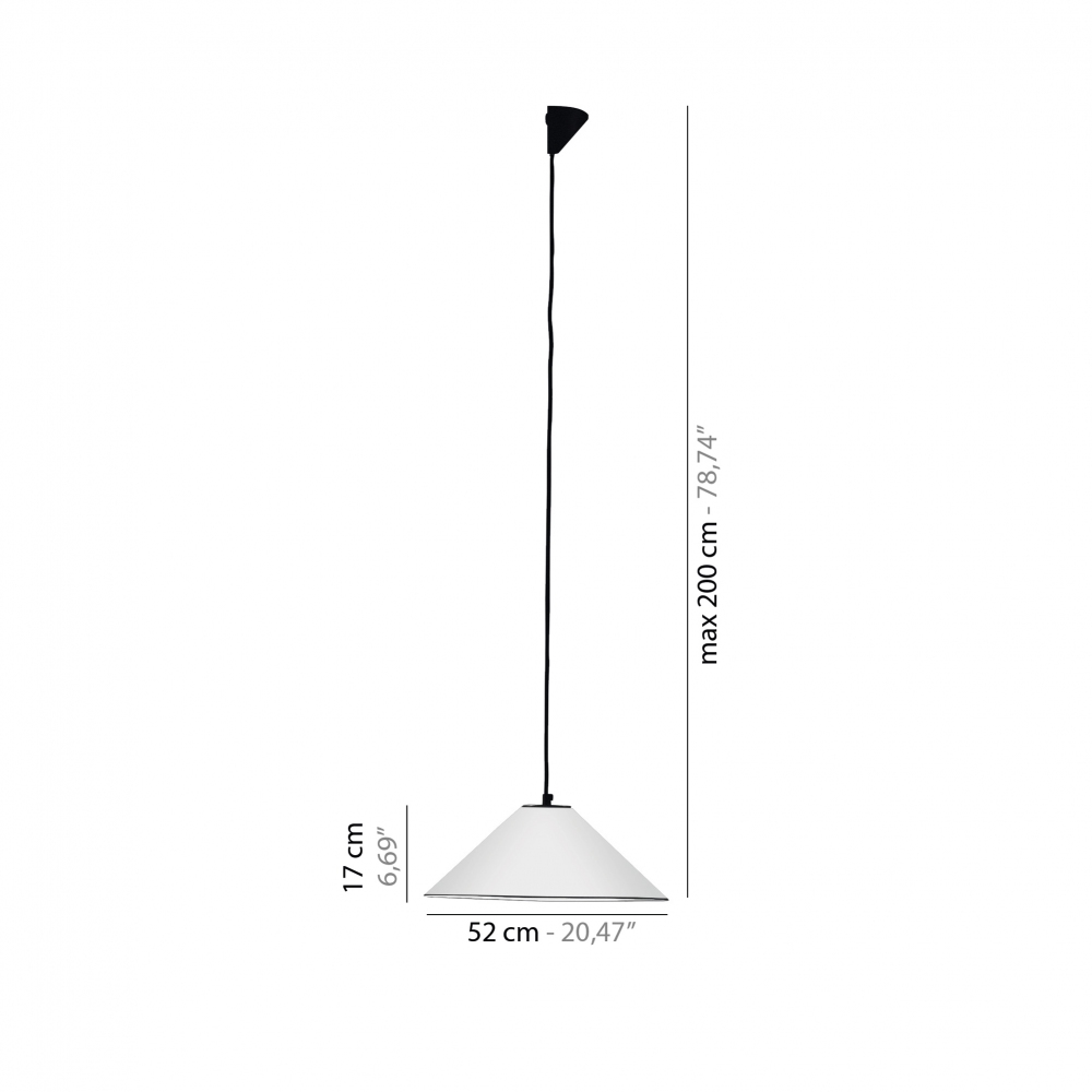 Quick Ship - Artemide Aggregato Suspension Lamp - Opaline Cone 52 cm