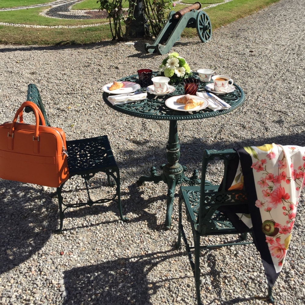 Geminiano Cozzi Piattino per tazza da caffè Feston e Cadena Rosso cm. 12