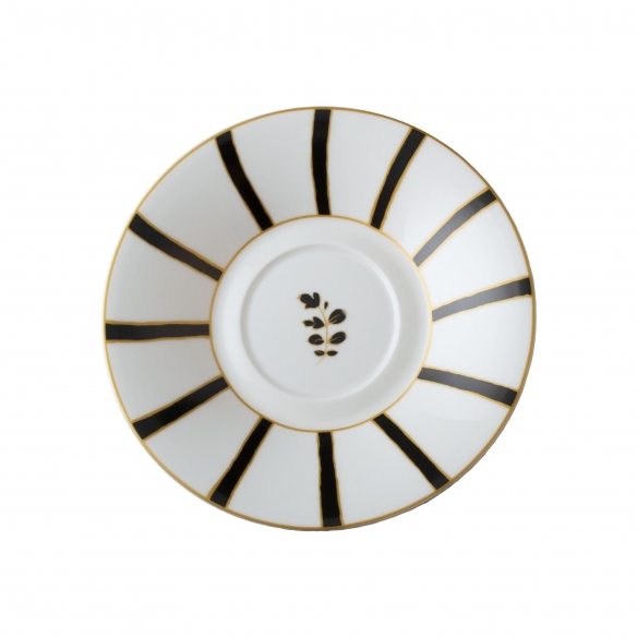 Geminiano Cozzi Striche Nere e Oro Tea Cup Saucer 16 cm