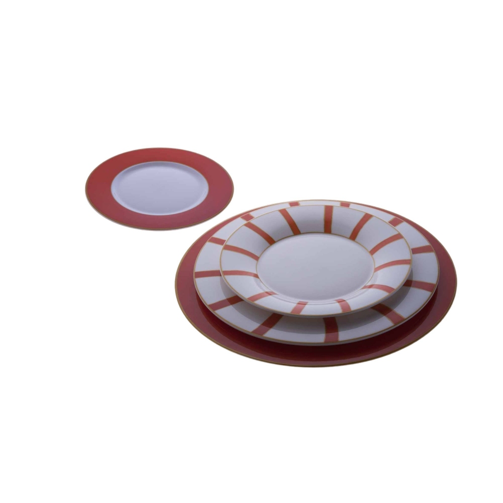 Geminiano Cozzi Piatto B&B Striche Arancio e Oro cm. 17,5