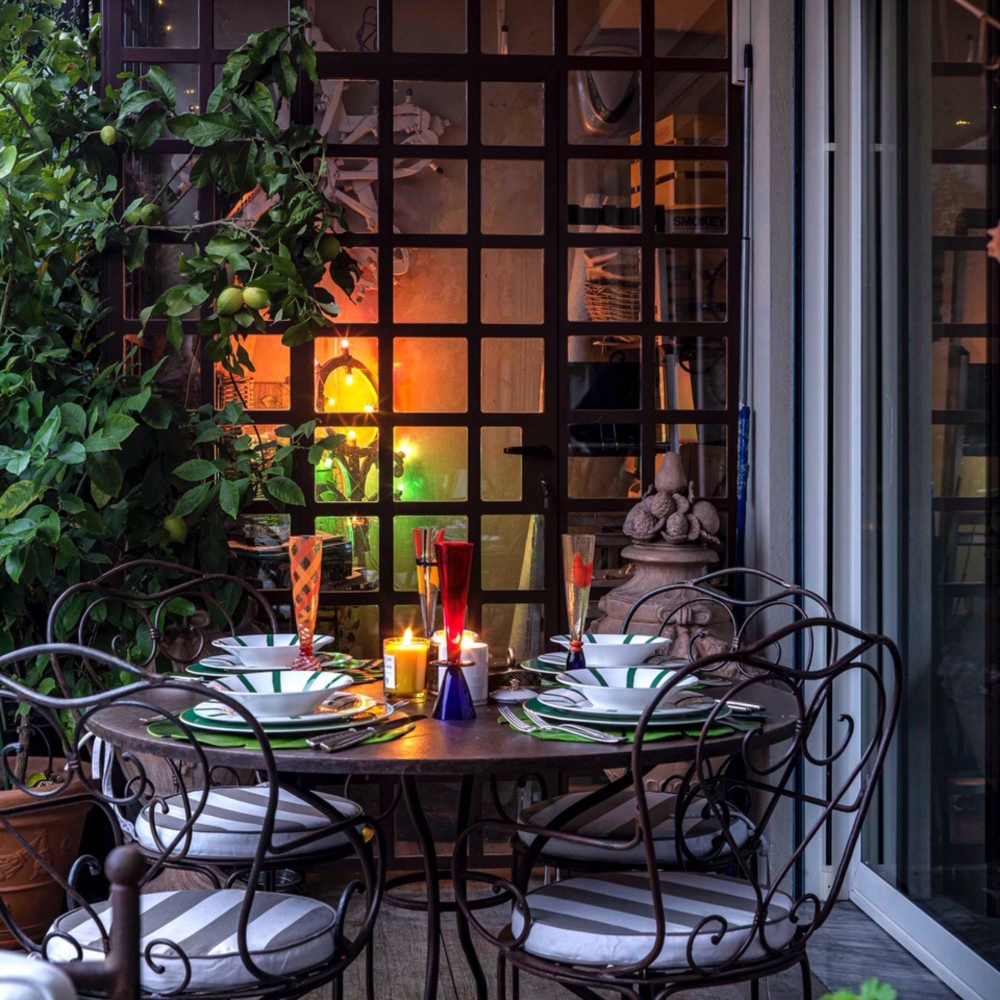 Geminiano Cozzi Piatto fondo Striche Verdi e Oro cm. 22