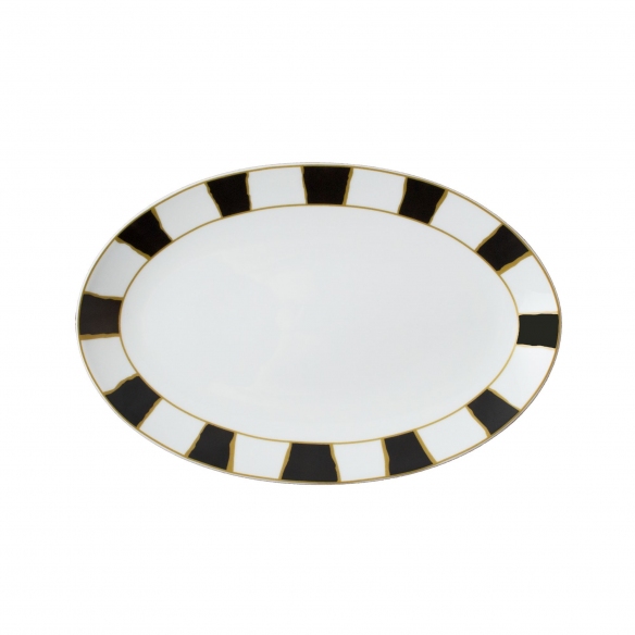 Geminiano Cozzi Striche Nere e Oro Platter 26 cm