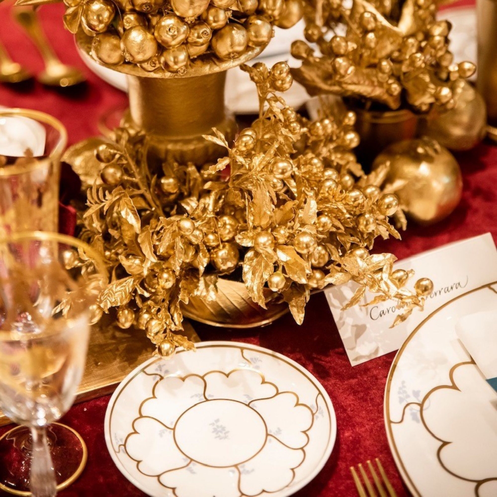 Geminiano Cozzi Piatto piano Feston e Cadena Azzurro cm. 28