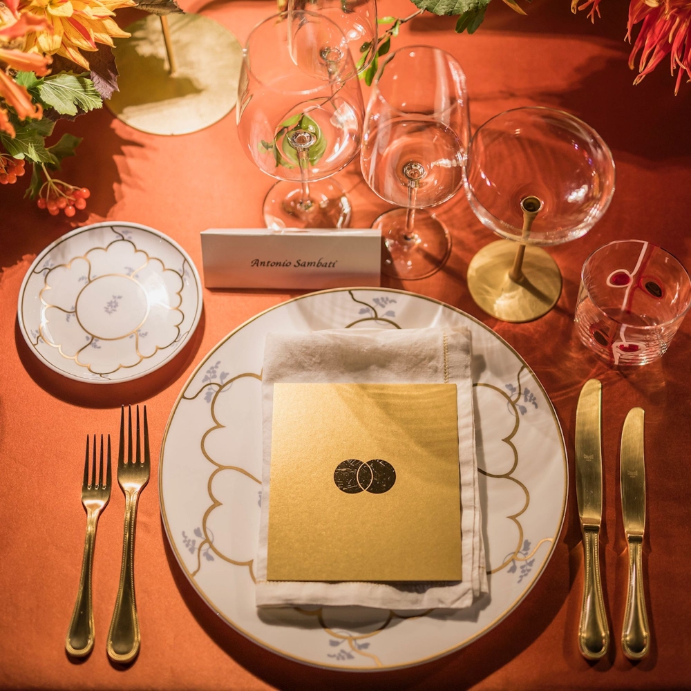 Geminiano Cozzi Piatto piano Feston e Cadena Azzurro cm. 28