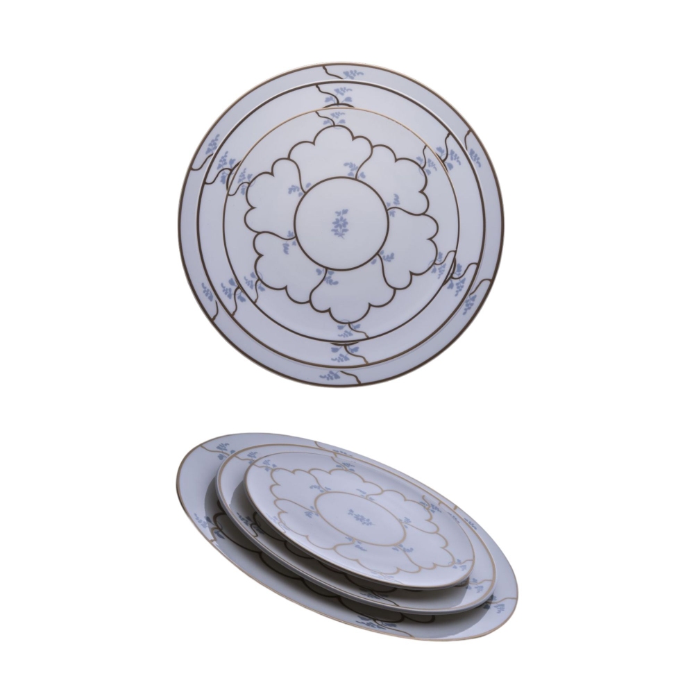 Geminiano Cozzi Piatto piano Feston e Cadena Azzurro cm. 28