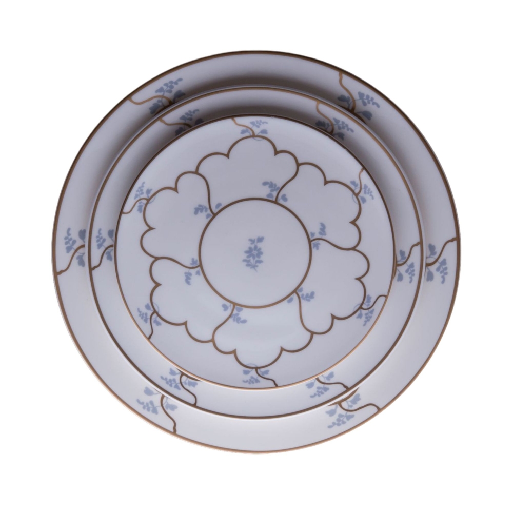 Geminiano Cozzi Piatto piano Feston e Cadena Azzurro cm. 28