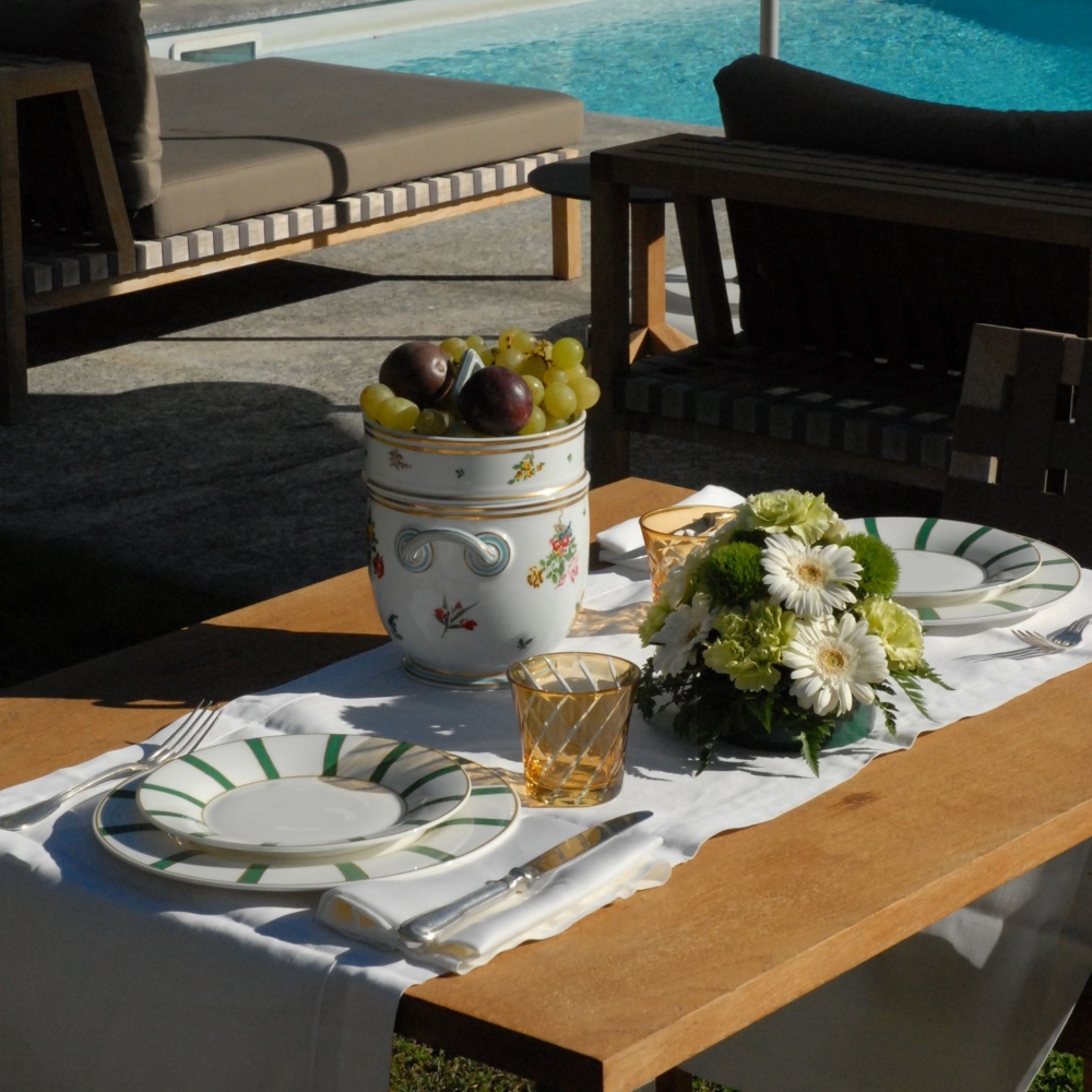 Geminiano Cozzi Striche Verdi e Oro Plate 28 cm