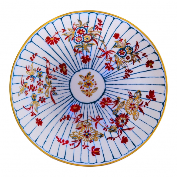 Geminiano Cozzi Piatto segnaposto A Striche e Oro cm. 33