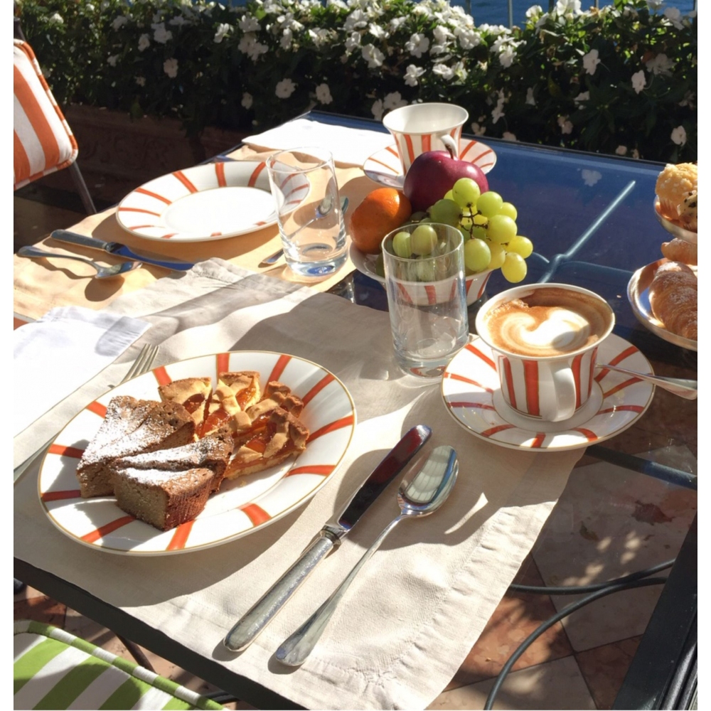 Geminiano Cozzi Tazza da caffè Striche Arancio e Oro cl. 11