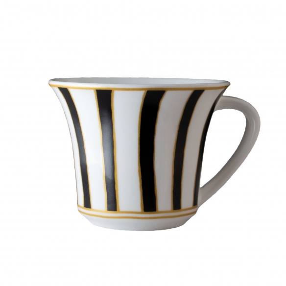 Geminiano Cozzi Tazza da tè/cappuccino Striche Nere e Oro cl. 25