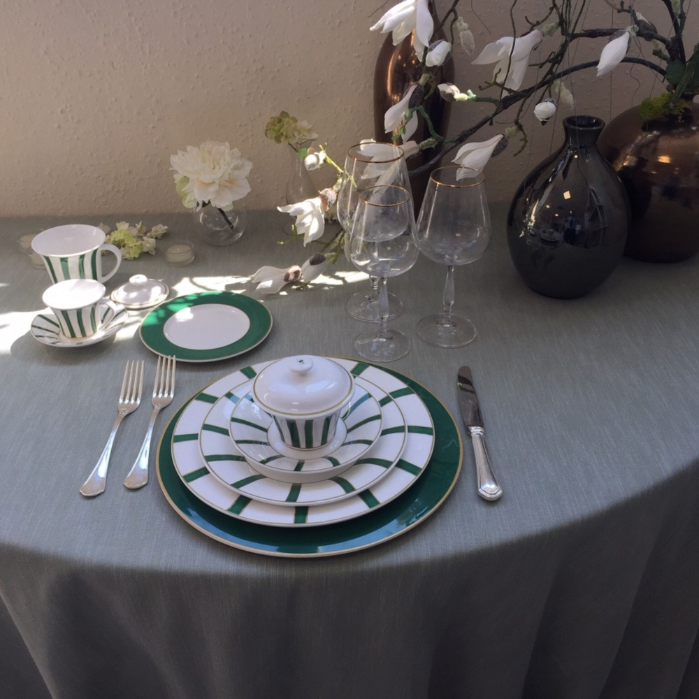 Geminiano Cozzi Tazza da tè/cappuccino Striche Verdi e Oro cl. 25