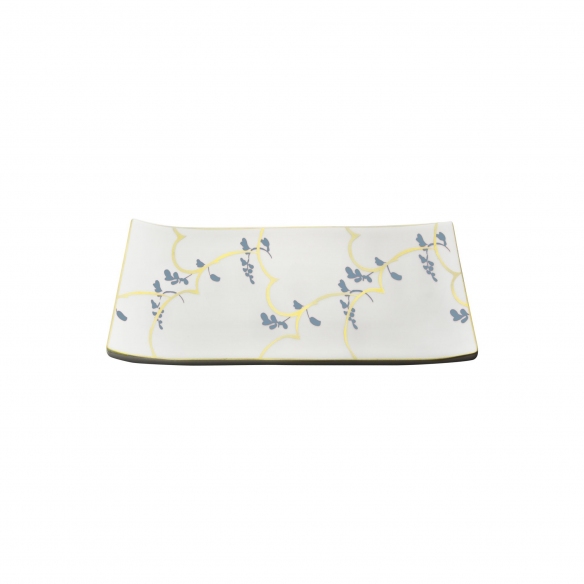 Geminiano Cozzi Vassoio rettangolare Feston e Cadena Azzurro cm. 15x10