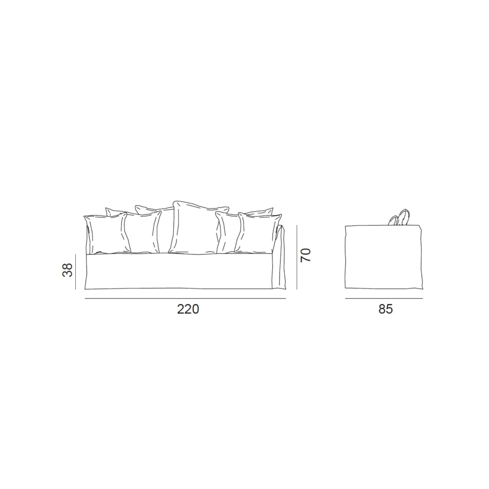Gervasoni Ghost 22 Modular Sofa - Right armrest