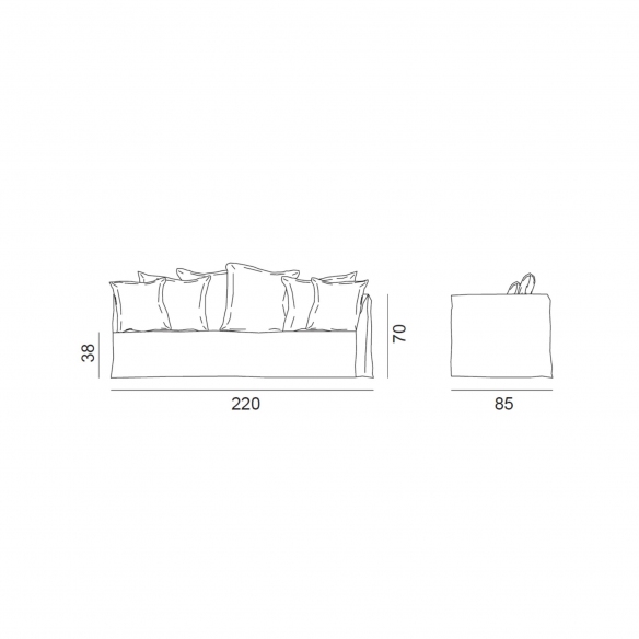 Gervasoni Ghost 22 Modular Sofa - Right armrest