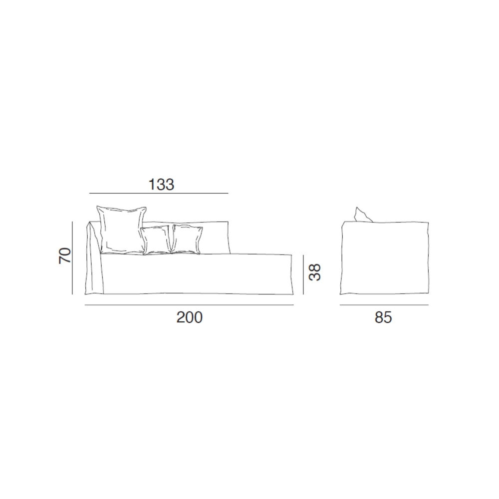 Gervasoni Ghost 20 Modular daybed - Left armrest