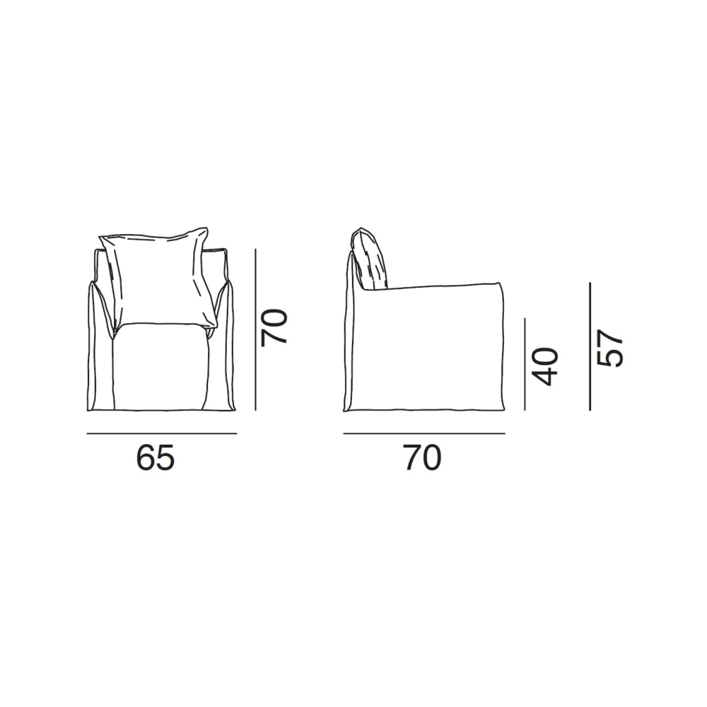 Gervasoni Ghost Chair 05 Cover - White Linen