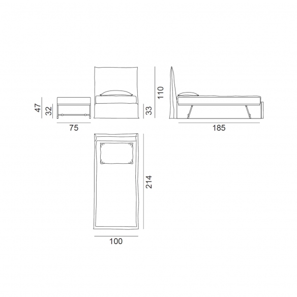 Gervasoni Ghost 82 S Bed
