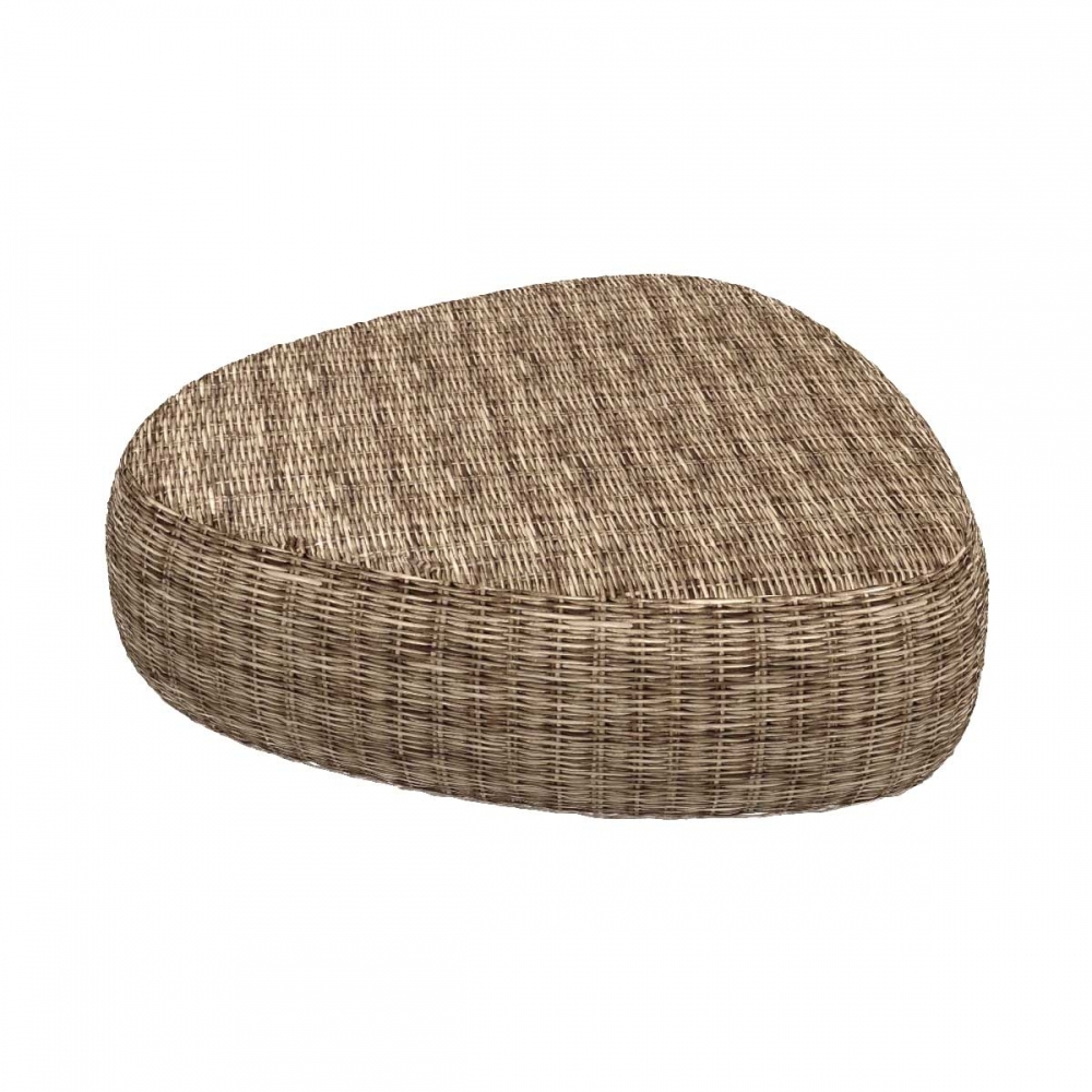 Gervasoni Tavolino In Kubu Rattan Naturale Intrecciato A Meno Con Piedi Di Alluminio Inout 626