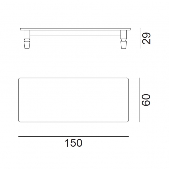 Gervasoni Tavolino outdoor Jeko 14 cm. 150x60