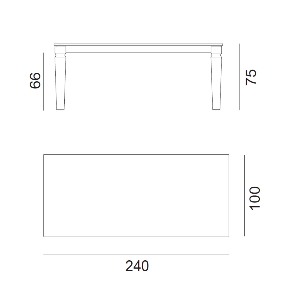 Gervasoni Tavolo outdoor Jeko 33 cm. 240x100