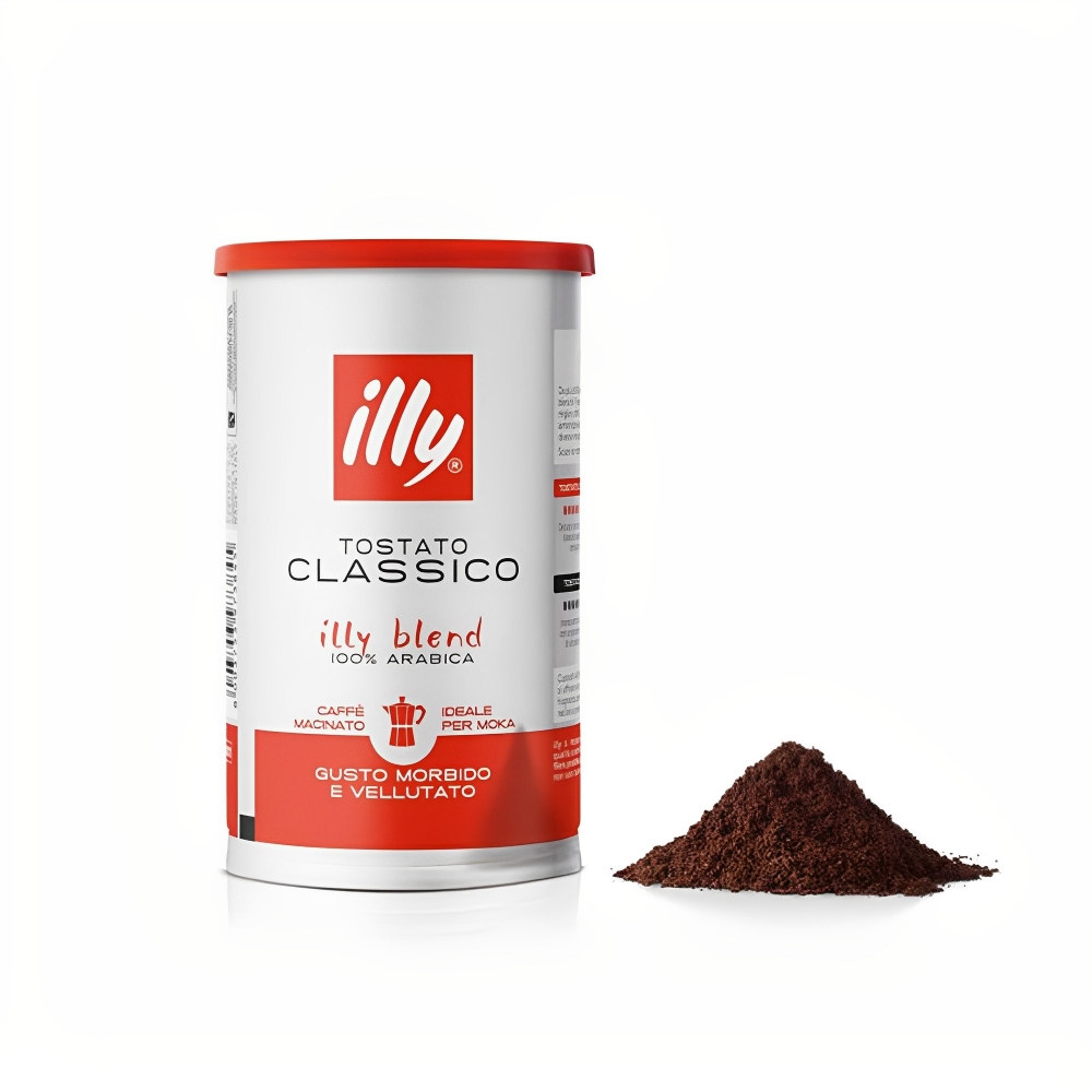 Illy 12 barattoli da 185 gr di caffè macinato tostato Classico Soft Can
