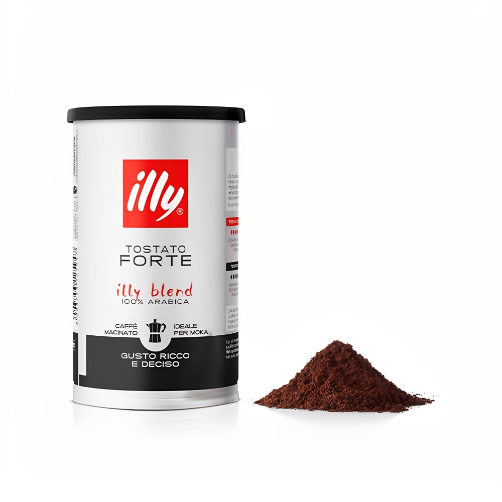 Illy 12 barattoli da 185 gr di caffè macinato tostato Forte Soft Can