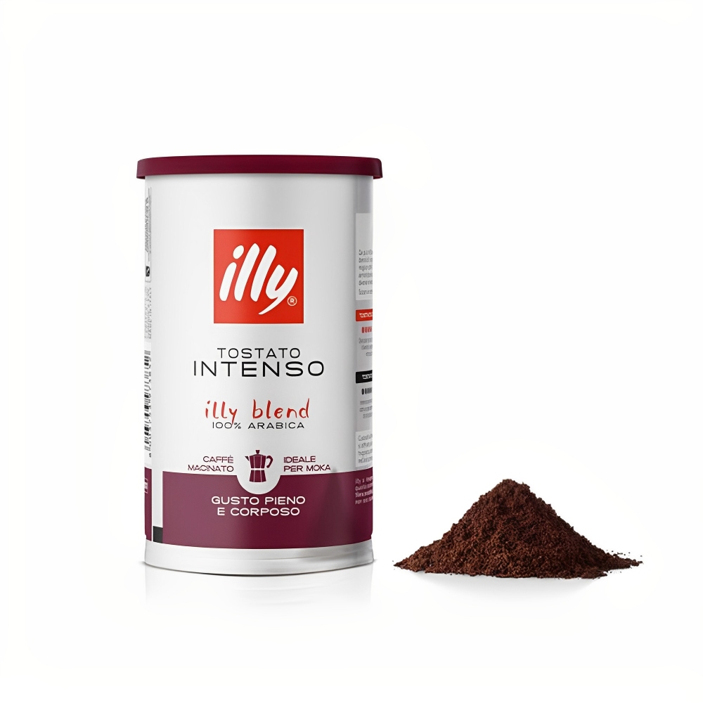 Illy 12 barattoli da 185 gr di caffè macinato tostato Intenso Soft Can