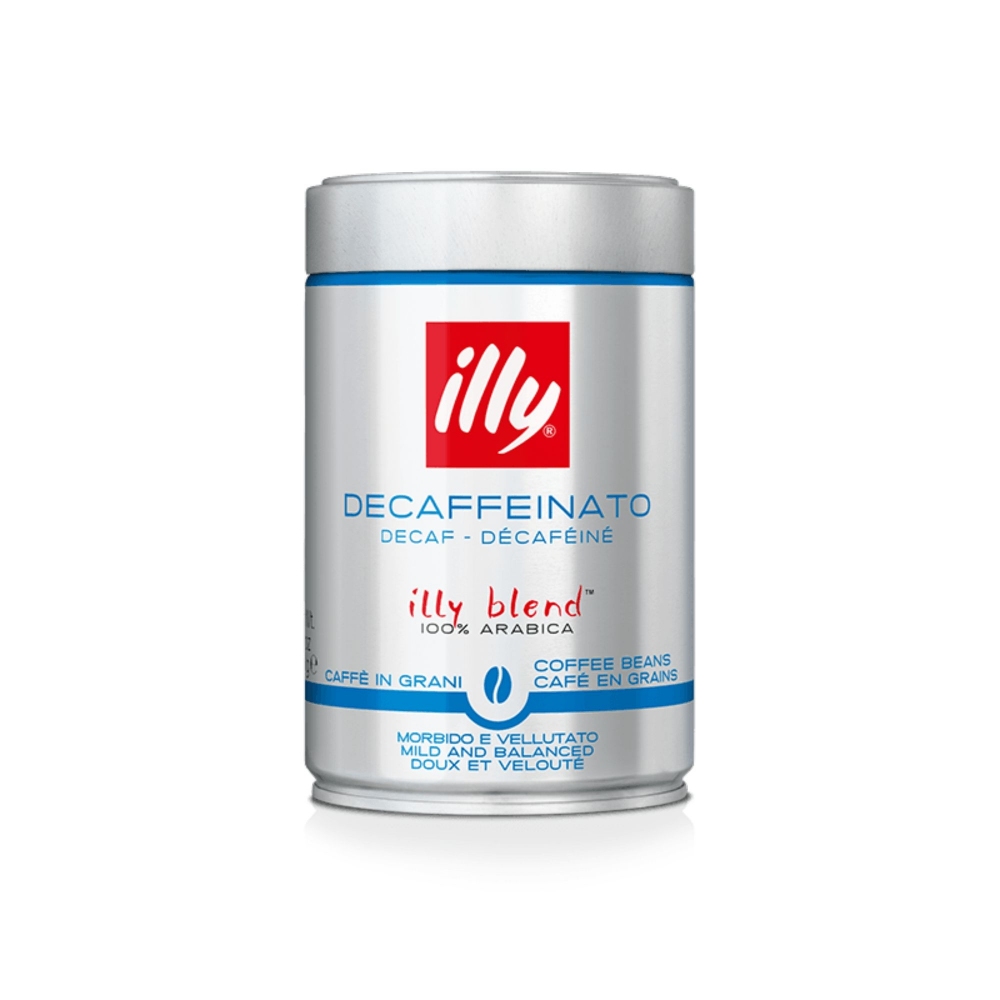 Illy 12 barattoli da 250 gr di caffè in grani Decaffeinato