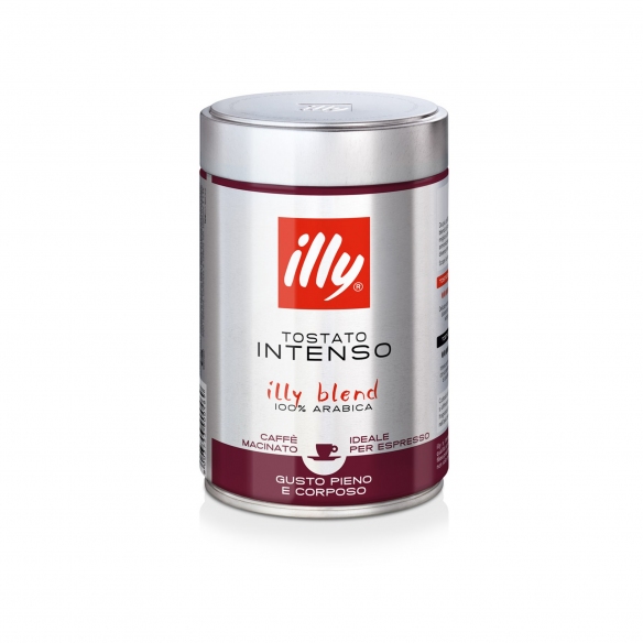 Illy 12 barattoli da 250 gr di caffè macinato espresso tostato Intenso