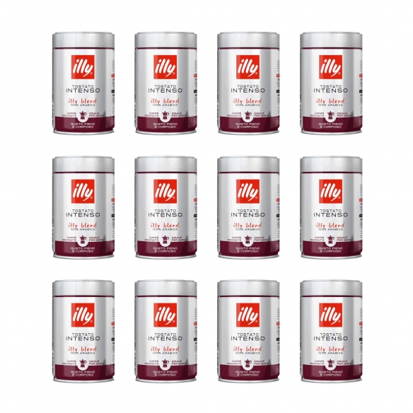 Illy 12 jars of Moka Coffee 250g Intenso