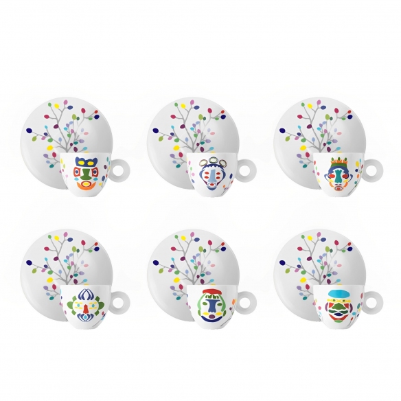 Illy 6 Tazze Cappuccino Illy Art Collection Pascale Marthine Tayou