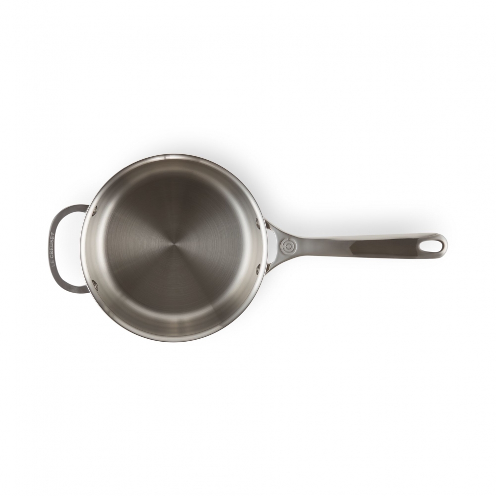 Le Creuset long-handled steel saucepan with lid diam. 20 cm