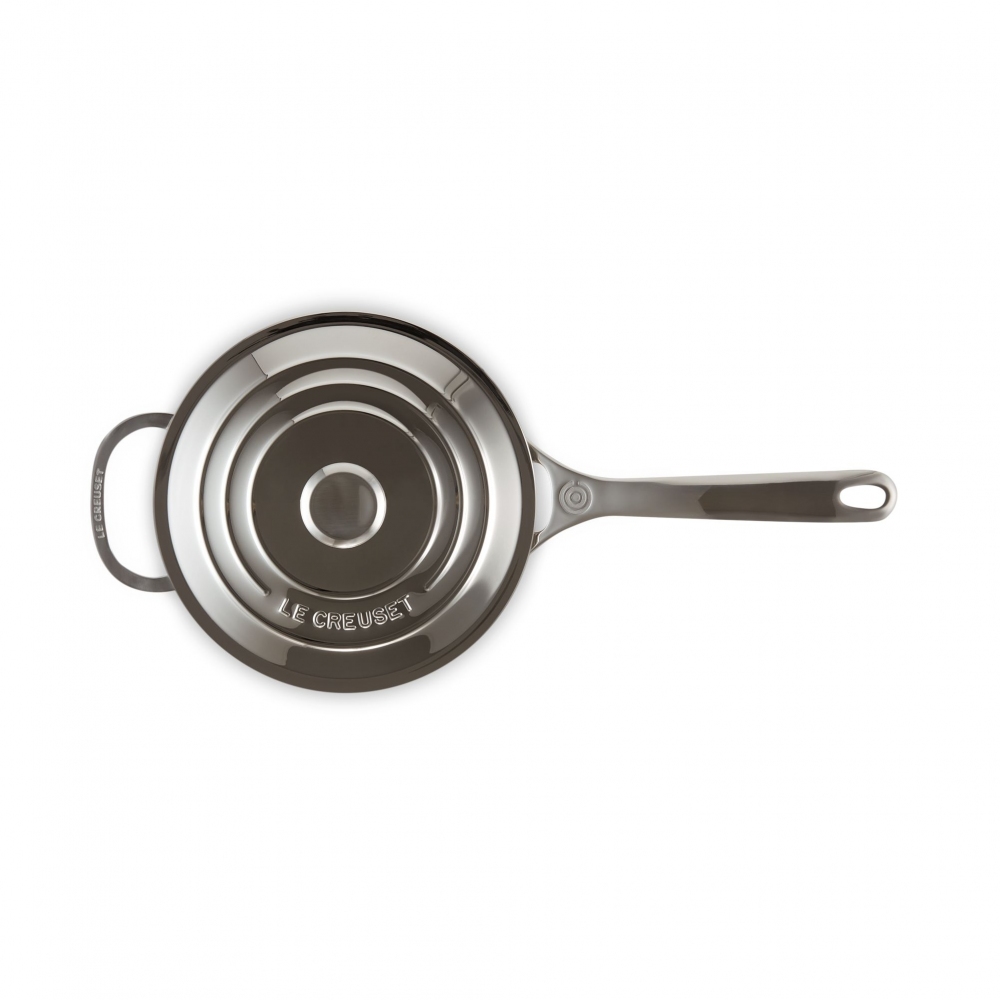 Le Creuset long-handled steel saucepan with lid diam. 20 cm