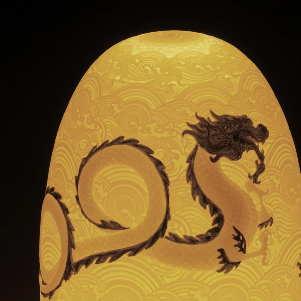 Lladrò Lampada da tavolo senza fili Dragons Dome