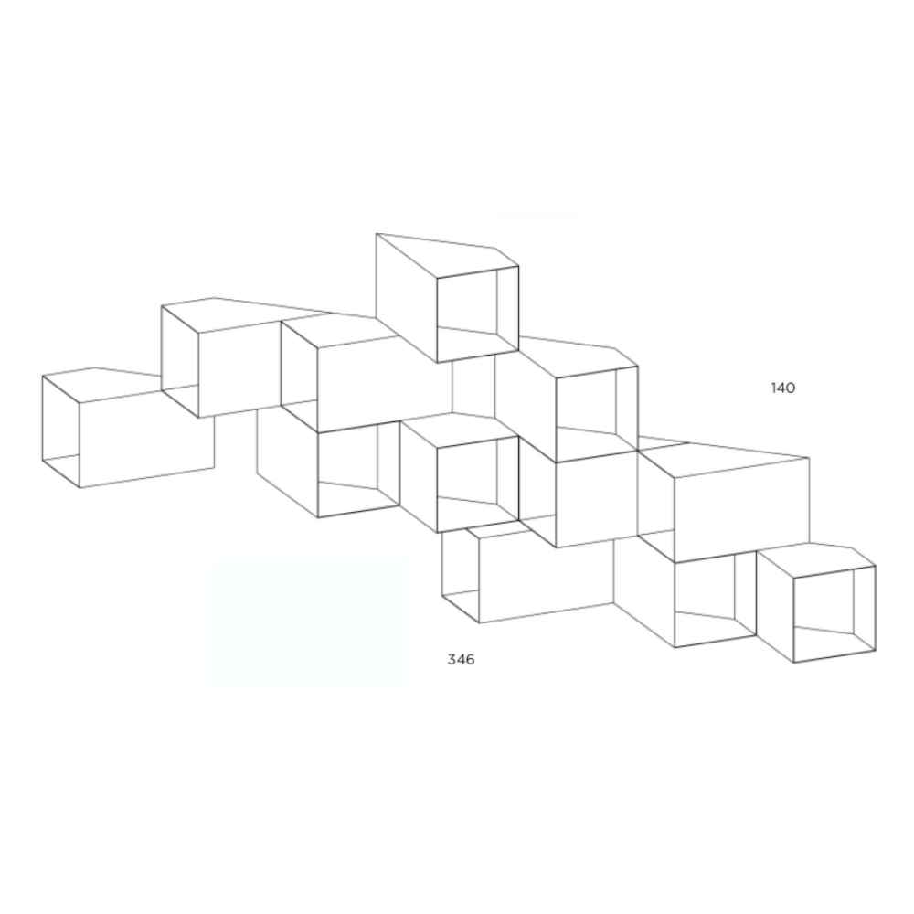 Mogg Contenitore da parete Cellula Wood - Composizione 5 (12 moduli)
