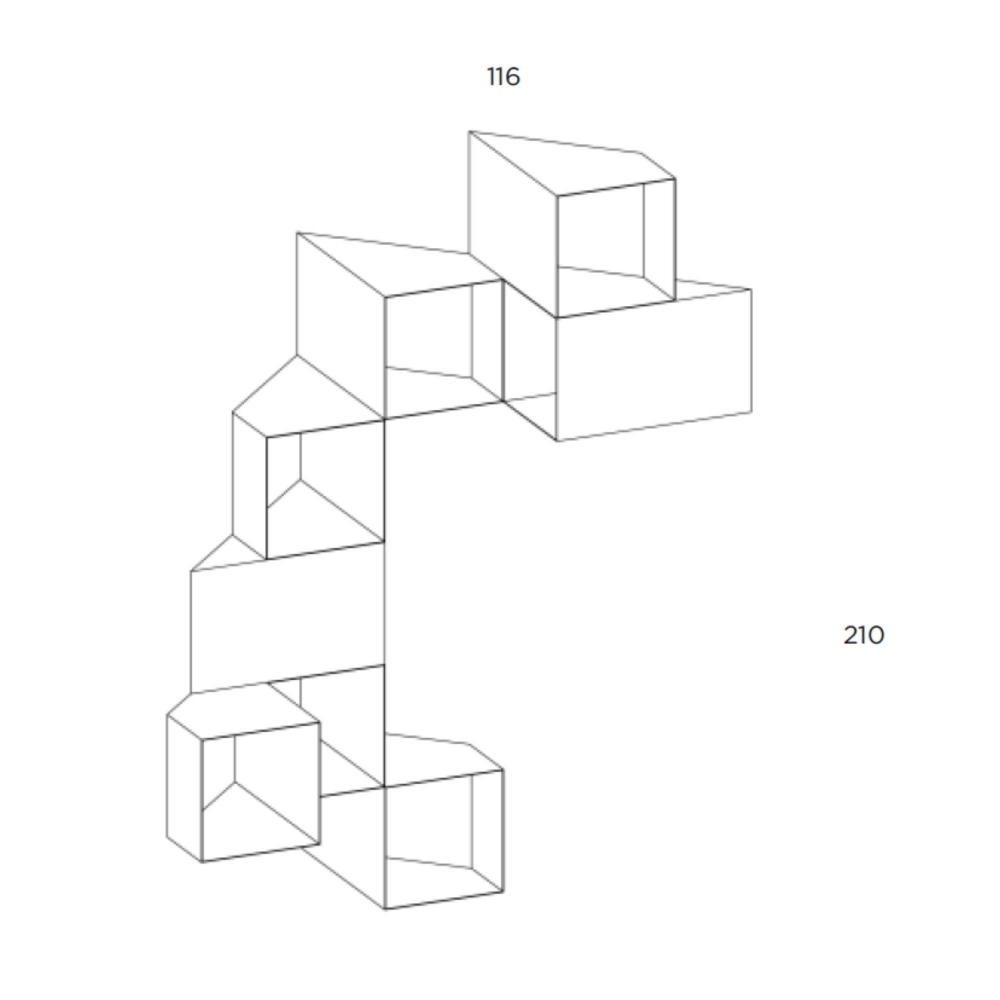 Mogg Contenitore da parete Cellula Wood - Composizione 6 (8 moduli)