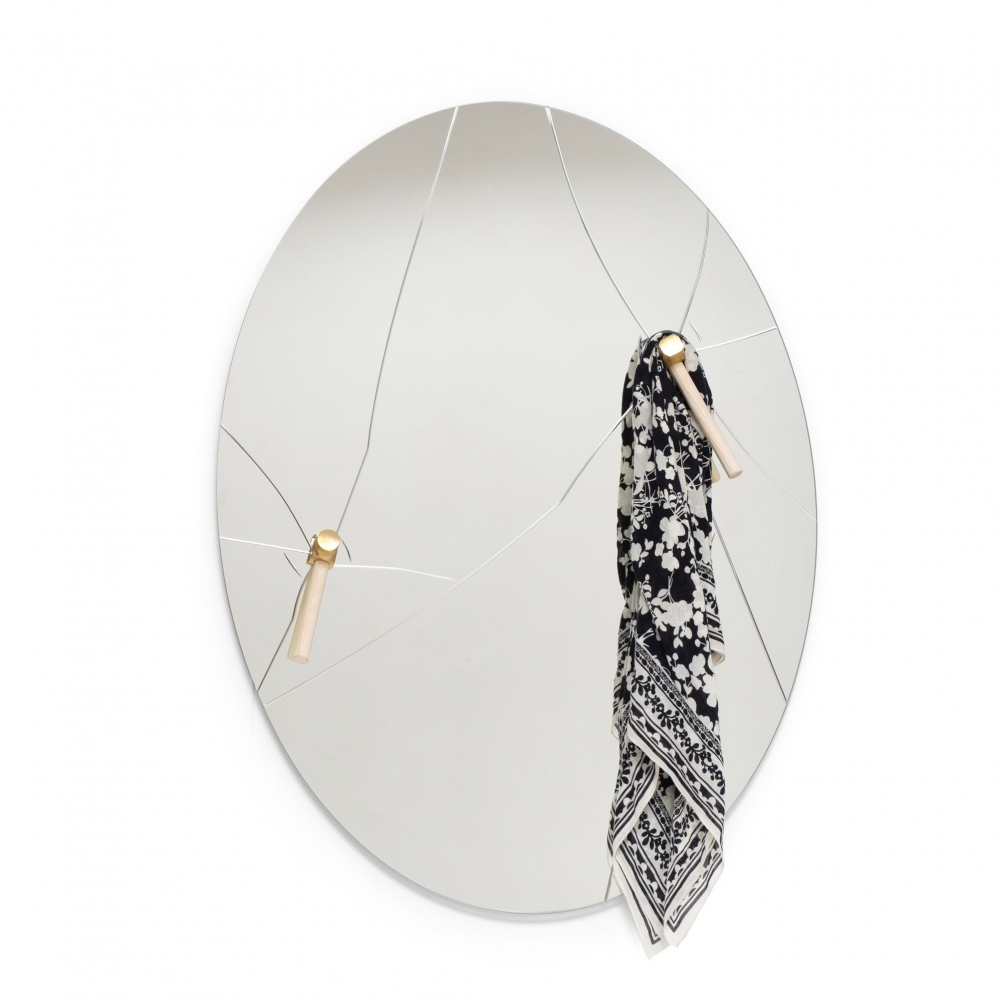 Mogg Specchio appendiabiti ovale Bastaaa cm. 80x120